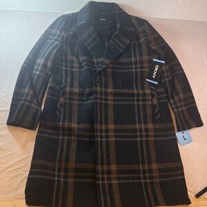 DKNY plaid winter coat